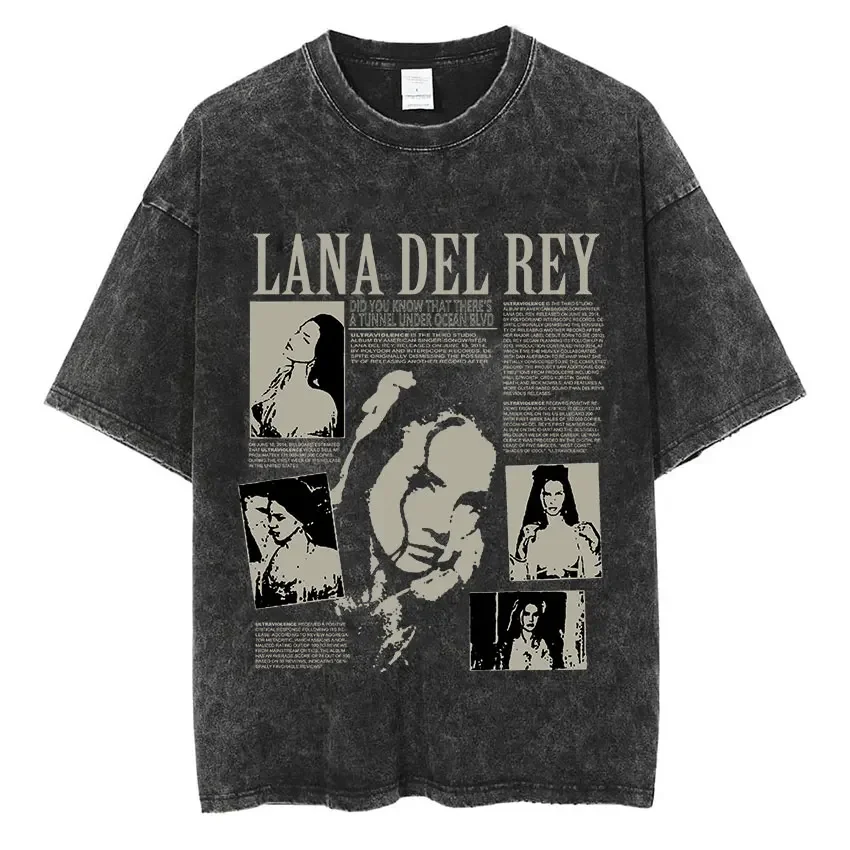 LANA Tシャツ Lana Del Rey Ldr Sailing Vintage Wash T Shirt Men's Retro Style