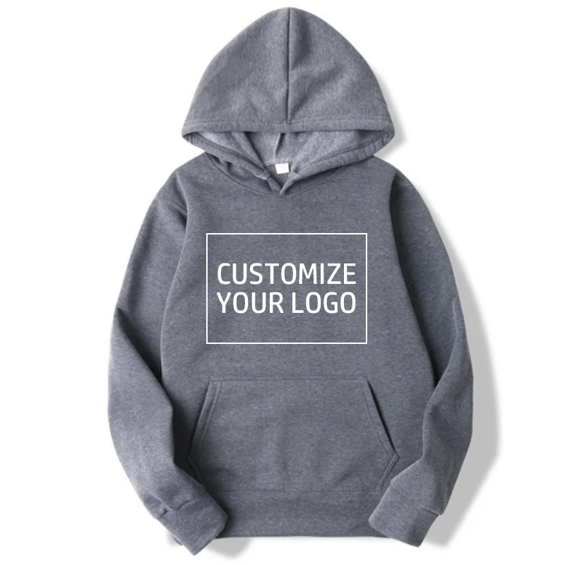 Diy Your Own Design Print Pattern Customize Autumn Long Sleeve Hoodies Solid Color Women Fashion 10 Colors Tops