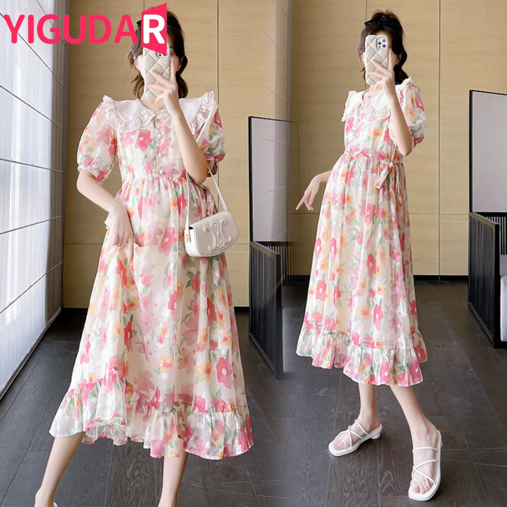 Maternity Dress Summer 2024 New Clothes For Pregnant Women French Elegant vestidos Cute Pregnancy photoshoot Dresses Loose