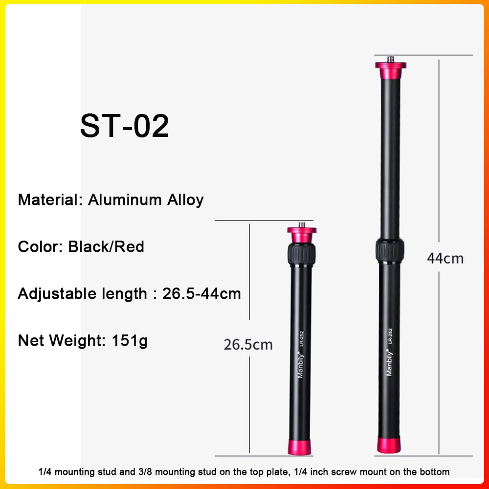 SETTO Tripod Center Column Extension Tube Extender Pole Handheld Bar Telescopic Stick Rod for Gimbal/DJI/Zhiyun/DSLR Camera led, camera tripod