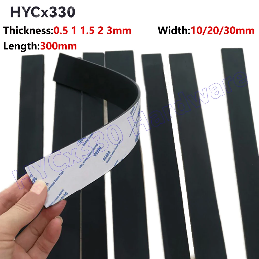 Self Adhesive Seal Gasket Sealing Strip 1/2/5Pcs Silicone Rubber Strip Thick 0.5 1 1.5 2 3mm Anti-skid Shock Absorption