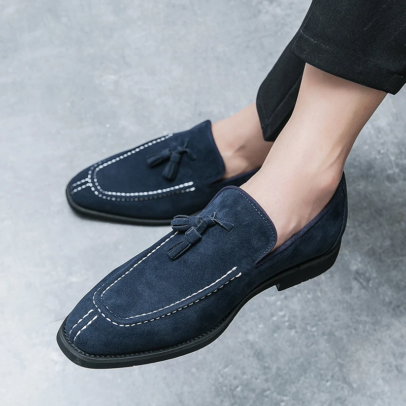 

Spring Suede Men Casual Dress High Quality Loafers Green Monk Shoes for Men Driving Comfortable Slip-On Luxury Designer Shoes