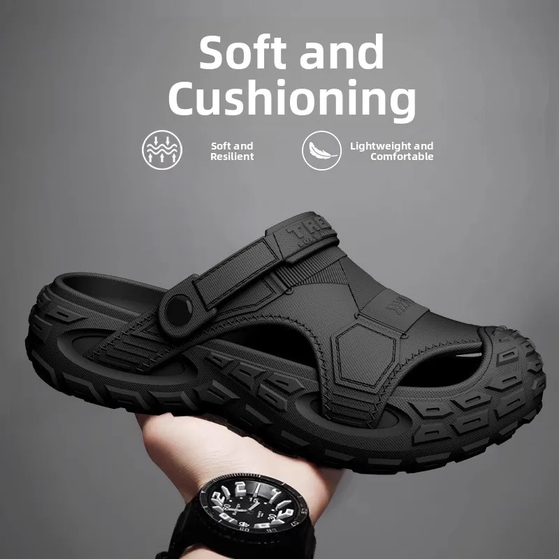 Large Size Thi Bot Clog oes Men's Casual Beach Slippers Comfortable Breathable Slip-On Sandals Thi Heel Summer oes