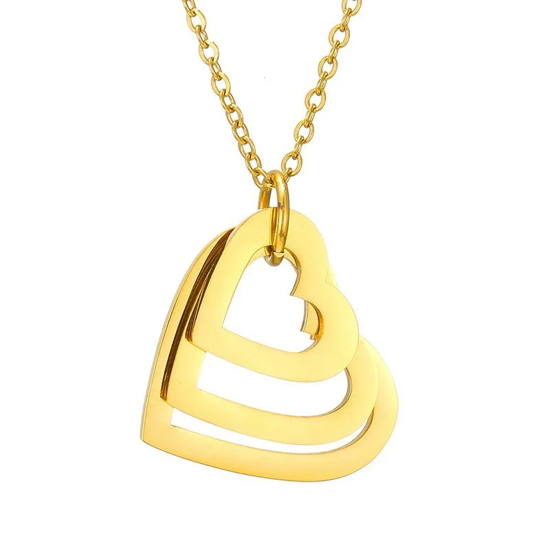 Custom Multiple Heart Necklace Personalized Stainless Steel Water Drop Necklace Customized Jewelry with Family Names Mother Gift