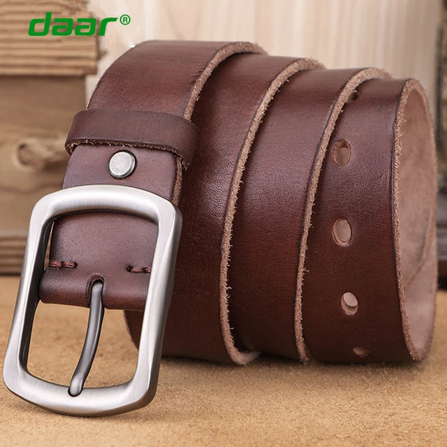 3.8cm Belt Male Leather Copper Buckle Handmade First Pure Cowhide