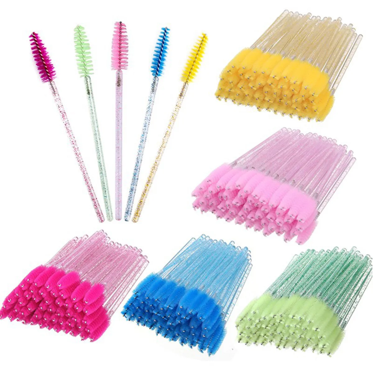 100Pcs Eyelash Extension Brushes Eyebrow Mascara Wands Applicator Spoolers Brush Lashes Extension Cosmetic Set Makeup Tools 1
