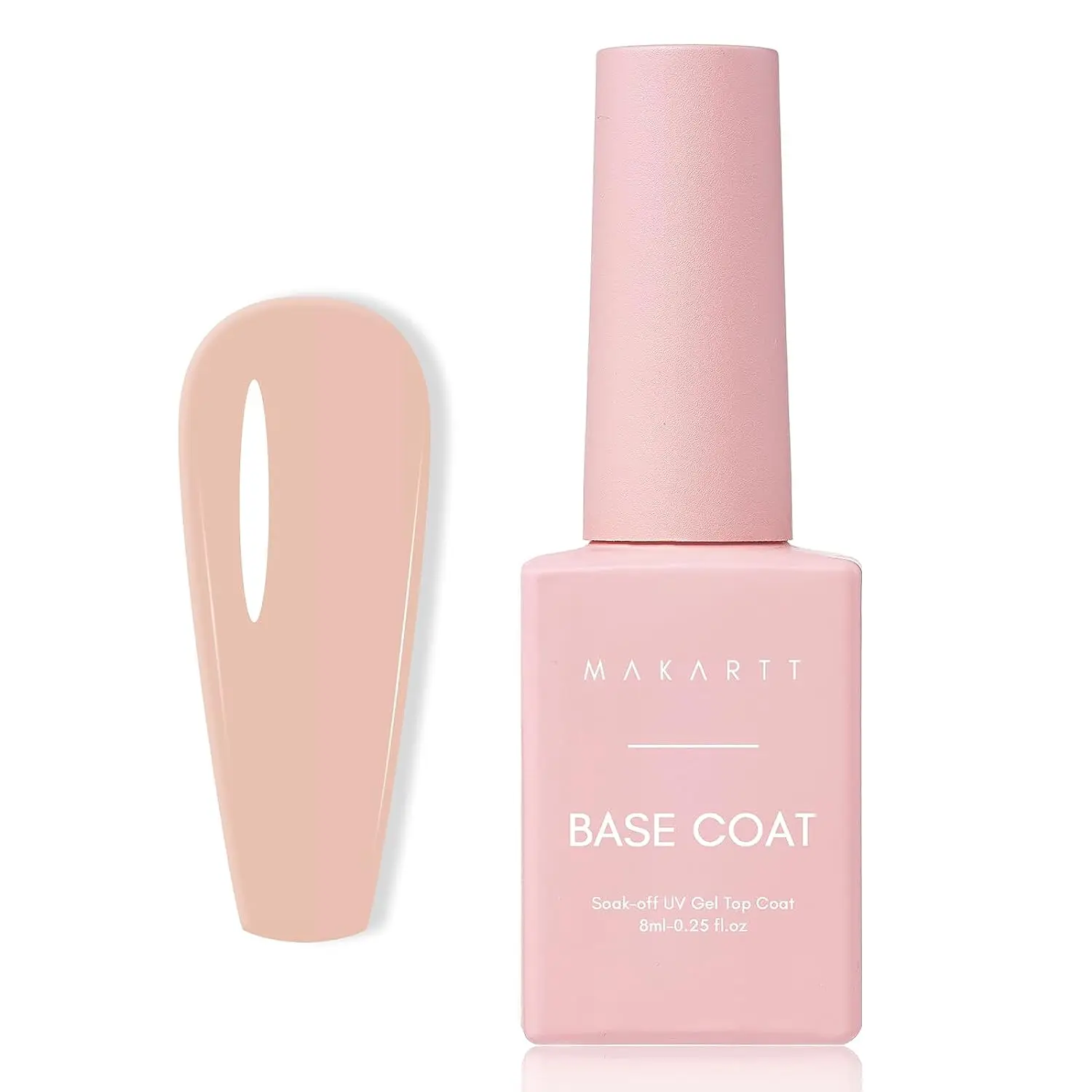 Makartt Rubber Gel Base Coat for Nails 8ML Soak Off UV LED Manicure DIY Nail Gel Nail Polish Gel Polish Base and Top Coat