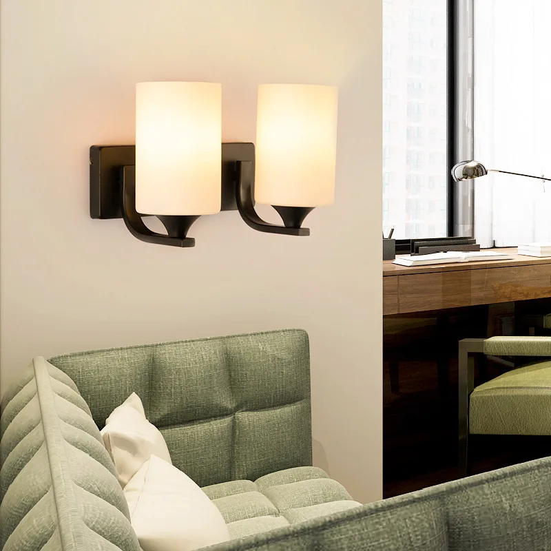 

Modern Simple Glass Single Head Bedside Aisle Light Engineering Wall Lamp Lamp Lighting Wholesale Hotel Room Wall Lamp