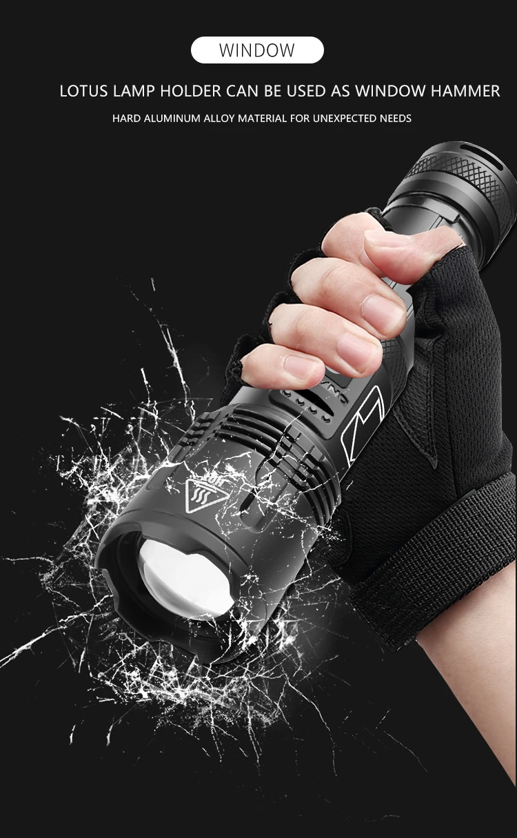 Powerful XHP99 LED Flashlight Aluminium Alloy XHP70 LED Flashlight 18650 26650 Rechargeable Flashlights Waterproof Torch