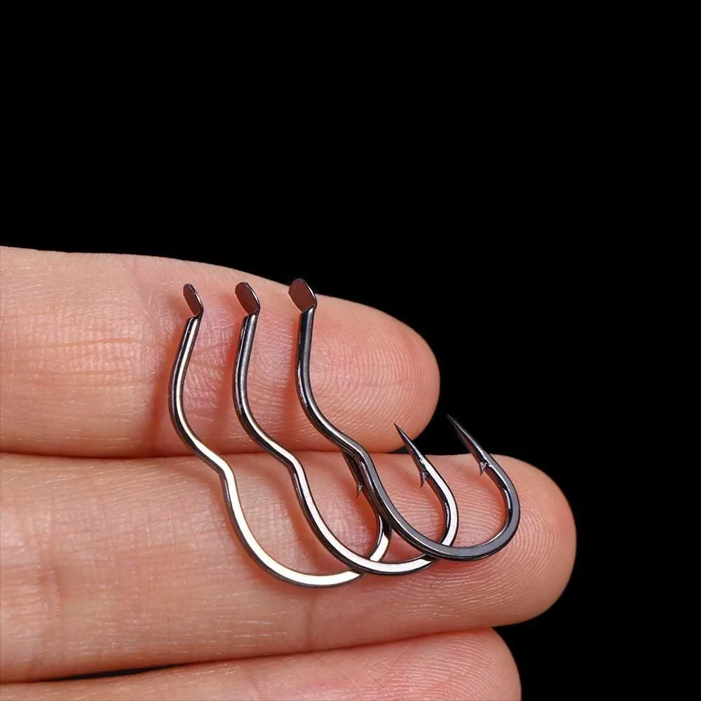 12Pcs/Pack High Carbon Steel Fishing Hook Anti Detachment Automatic Flip Automatic Flipping FishHook Single/Double Hook