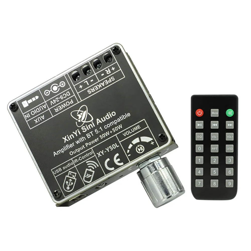 XY-Y50L 오디오 디지털 전력 증폭기 보드, 블루투스 호환, 5.1 AUX USB, 50W 적외선 리모컨