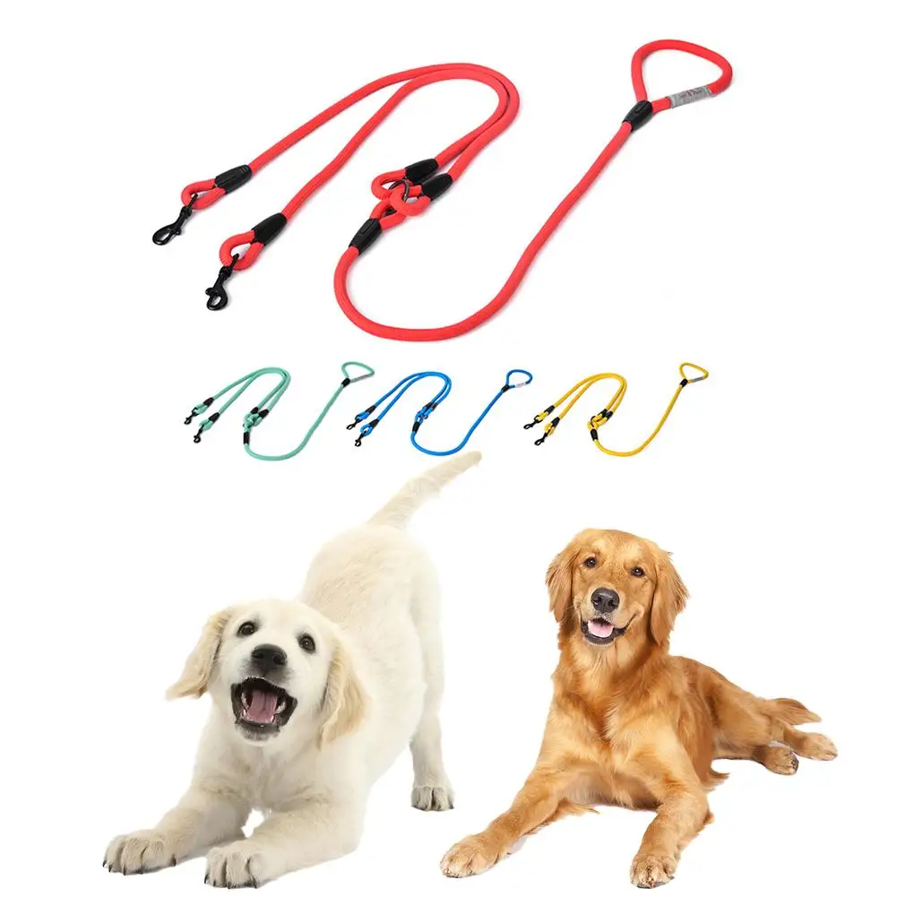 Dog Leash For 2 Dogs Double Dog Leash Dog Walking Reflective Belt Pet Safety Traction Rope Strong Polyester Double Dog Leash
