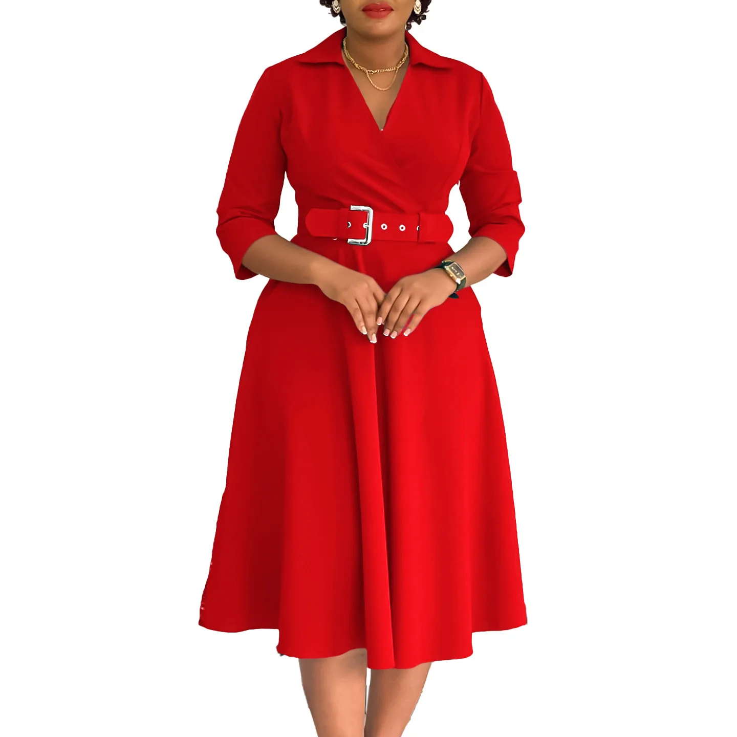 a line dress for older women by Megyn women luxury embroidered elegant maxi dress flare sleeve a-li –  Arten Store main image 0