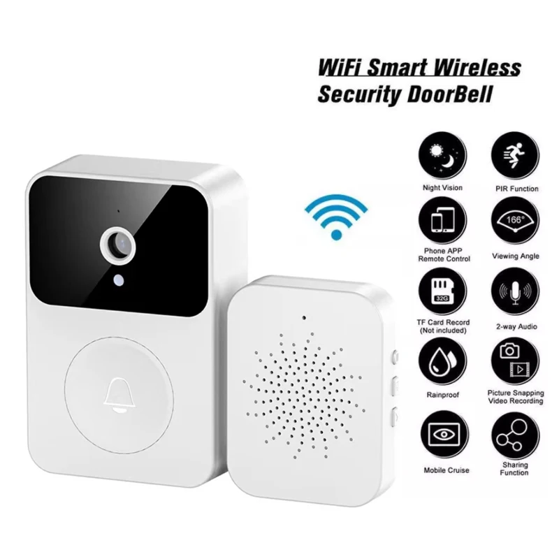 

X9 Smart Wireless Wifi Video Doorbell Waterproof 1080P HD Video Doorbell With Camera HD Infrared Night Vision Intercom Camera