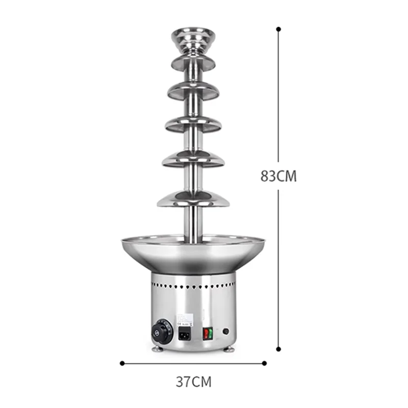 Six-layer Chocolate Fountain Machine Cafeteria Commercial Automatic Fondue Chocolate Waterfall 미니분수대 шоколадный фонтан мини