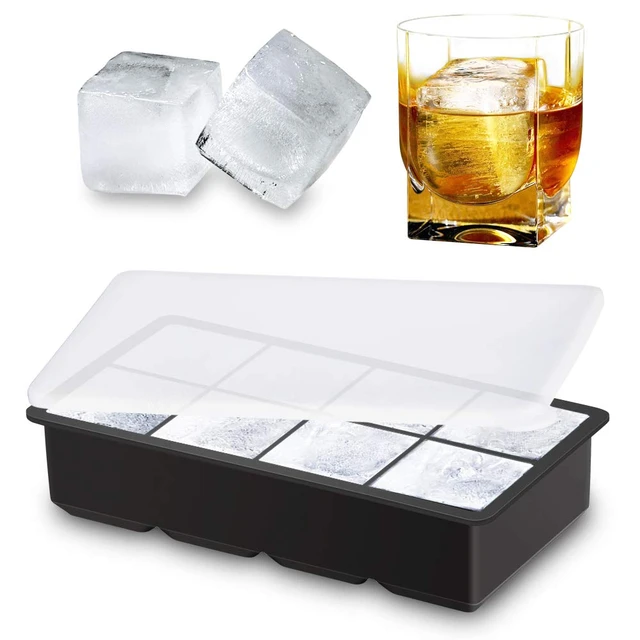 6/8 Grid Big Tray Mold For Cocktails Silicone Ice Cube Trays Freezer Easy  Release Mold Big Ice Cube Maker Mold Dropshipping - AliExpress