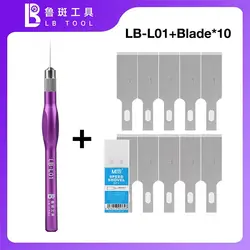 Ergonomic Handheld Knife Handle - Lightweight and Durable Steel Alloy Chuck for Precision Cutting and Repair Tasks (L01 Set A)