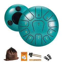 Miwayer 6 Steel Tongue Drum Gift Set | 11-Note Sound Healing Instrument | Relaxation & Wellness Tool (Green 6 Inchs)
