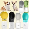 Traveling Dog Water Bottle Portable Drinking Water Bowl Press Bottom Puppy Pet Outside 300-400ML Feeding Bottle with Strip