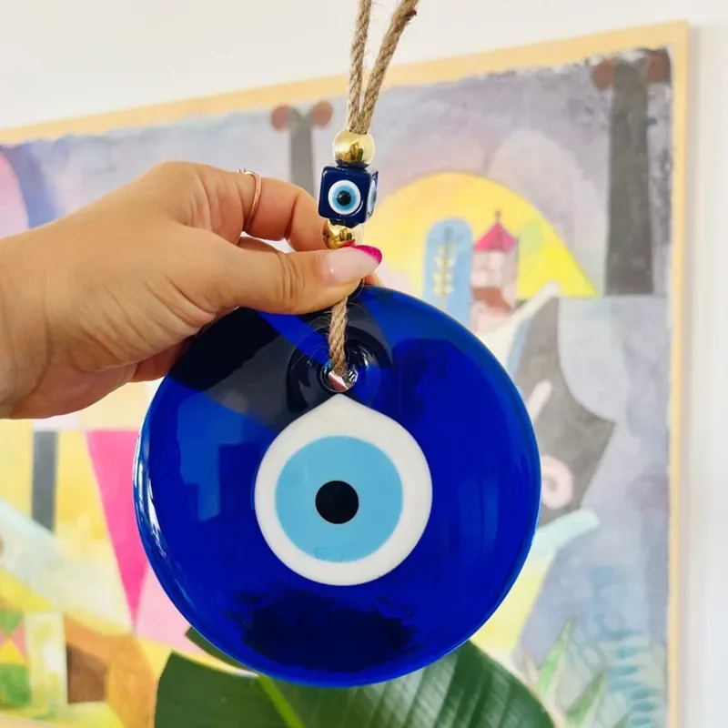 Handmade Evil Eye Wall Hanging Charm Home Decor Gift Creative Home Protection Turkish Evil Eye Wall Decoration Good Luck Amulet