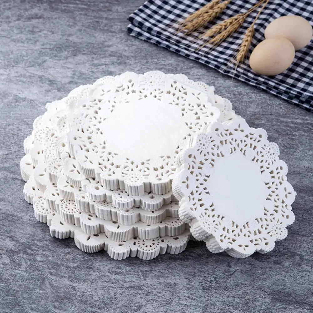  White Round Lace Paper Doilies Disposable Lace Placemats for  Food, Cakes, Desserts, and Baked Treats(6 inch, Pack of 100) : Home &  Kitchen