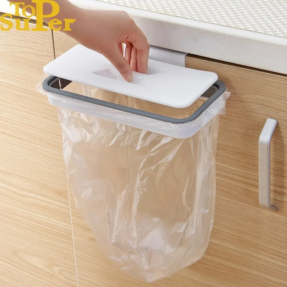 Garbage Hanging Bag Storage Rack Hook Scouring Pad Shelf Holder Kitchen Organizer