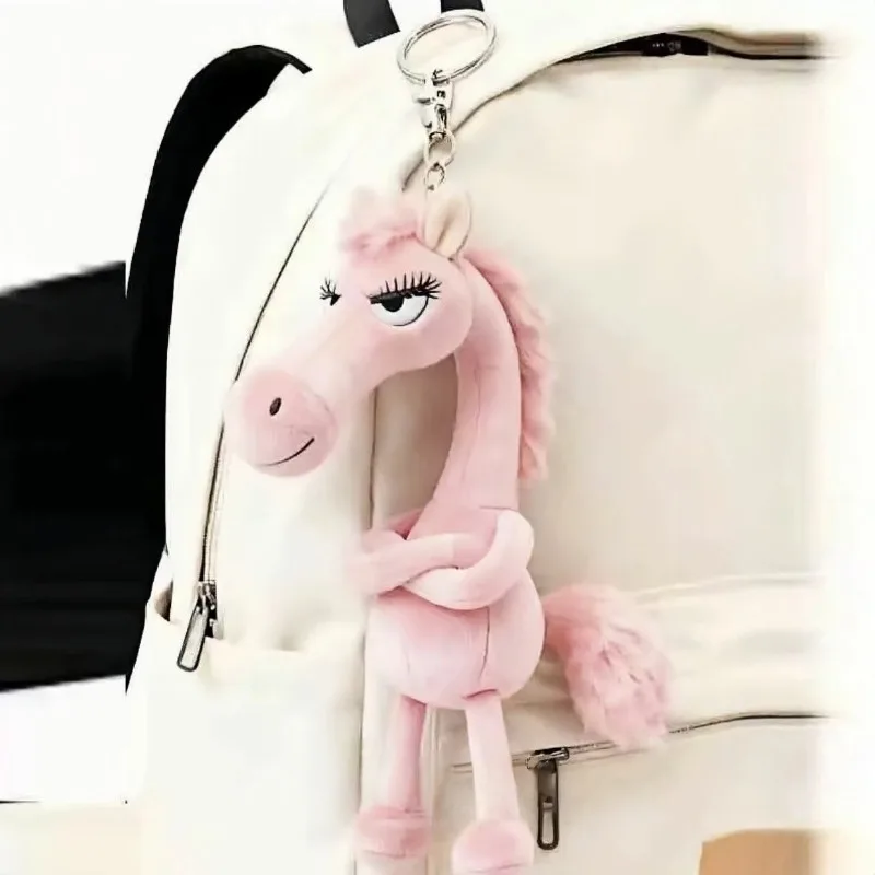 Arrogant Pony Plush Keychain - Cute Embroidery Bag Charm  &  Car Key Holder,  Multi - Scene  Gift for  Women  (1-Pack)