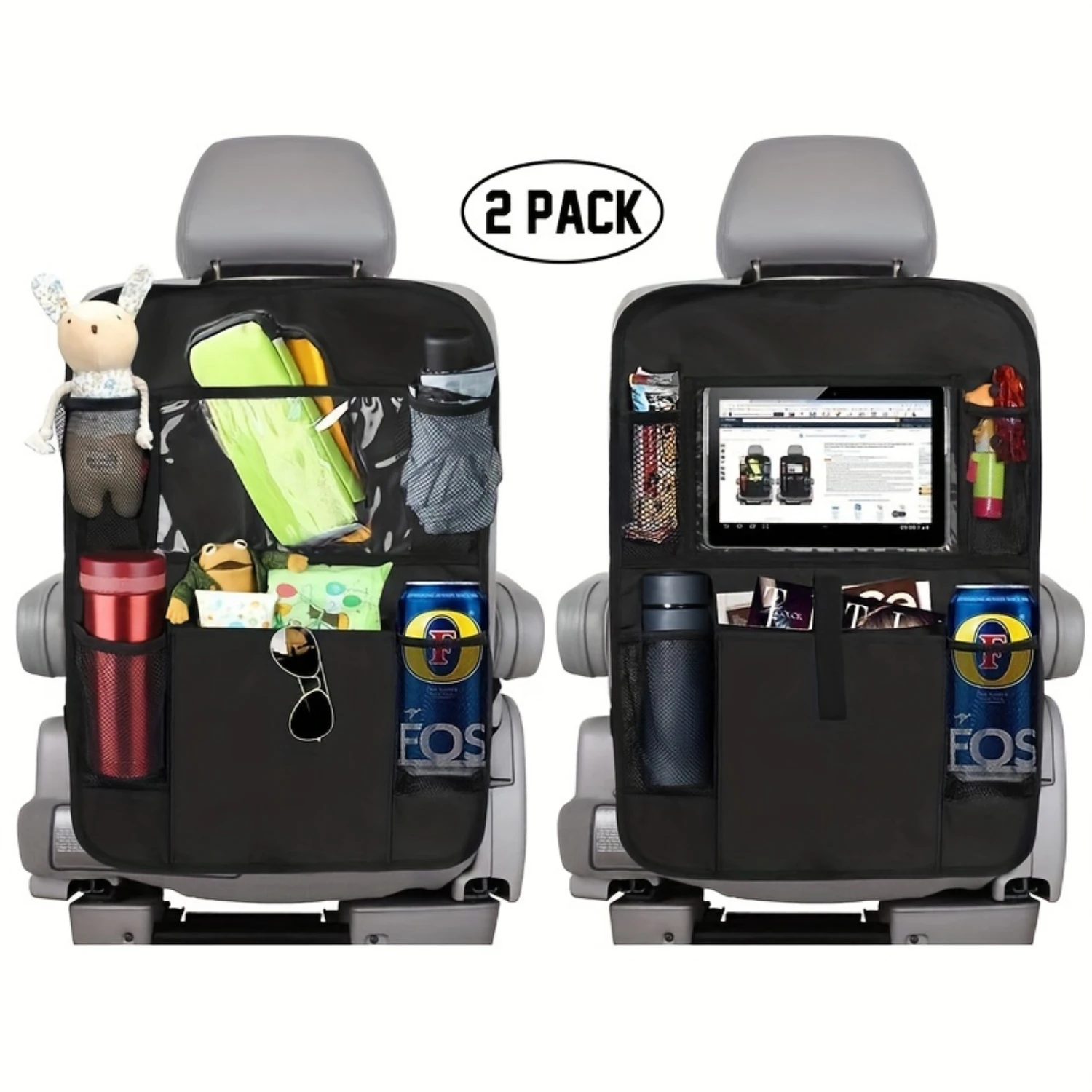 

2pcs Seat Hanging Pouch Multifunctional Car Organizer Back Protector Rear Seats Pouch Backseat Pocket Tool Trays Toy Organizer B