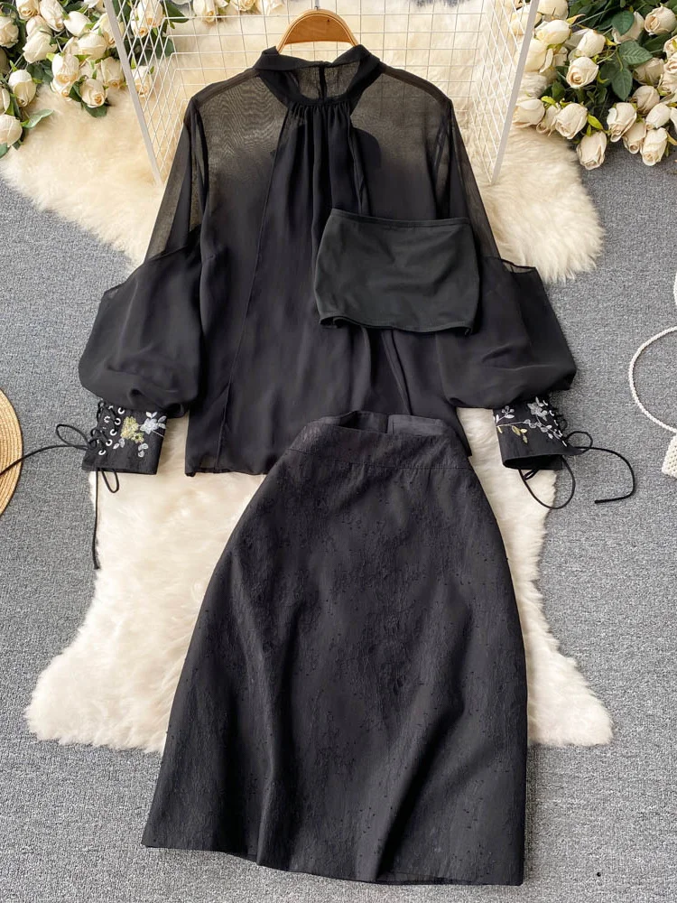【BAU by Bride And You】lace blouse+skirt セット★ツーピース 6f0ed03f-7b27-4a80-bd0a-