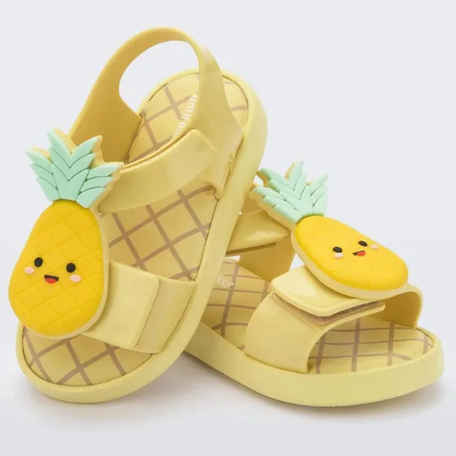Mini Mlsa 2021 Kids Shoes Melflex Watermelon Straberry Pinapple Avocado Princess Beach Baby Girl Sandals Beach Shoe yellow