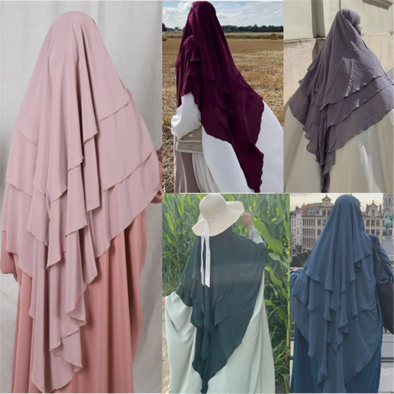 

Arab Veils Niqab Hijabs Eid Muslim Fashion Prayer Garment Women Long Khimar Hijab Islamic Abaya Jilbab Ramadan Abayas Headwrap