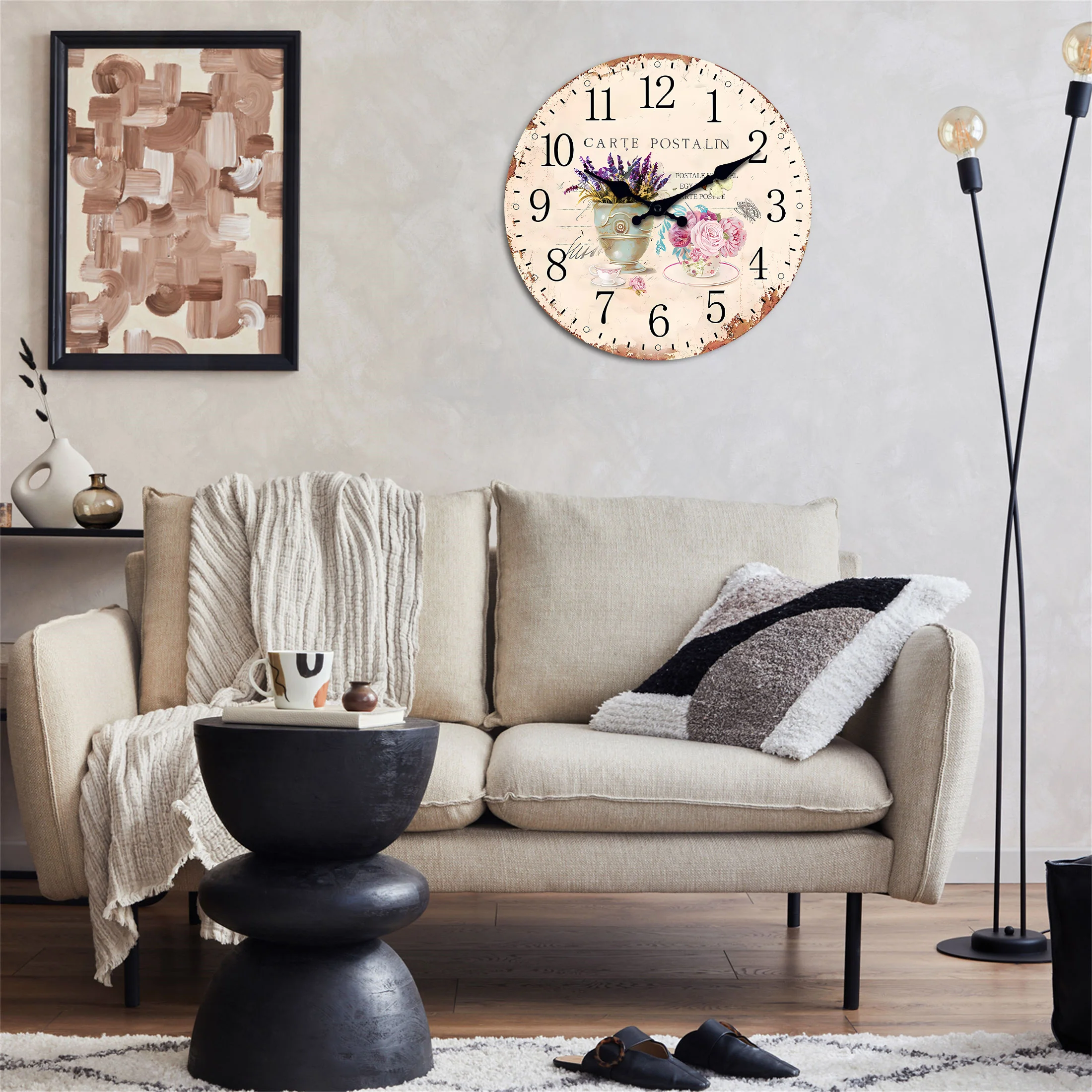 Reloj de pared de madera europeo retro Sala de estar Dormitorio