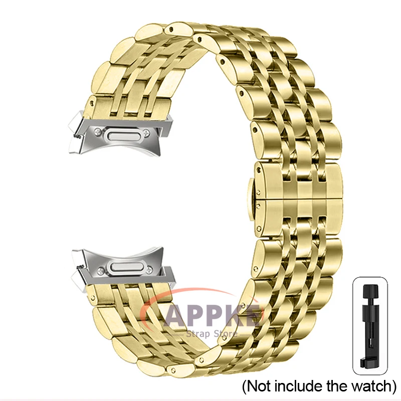 Sleek Stainless Steel Smartwatch Band - Gap-Free Quick Fit Metal Strap