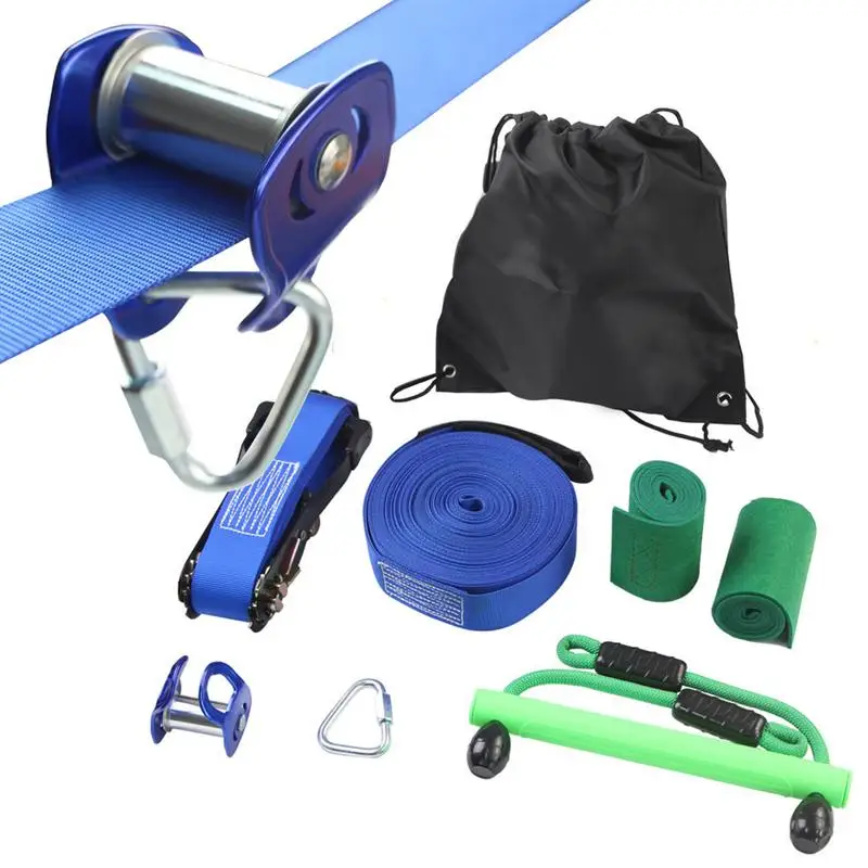 

Zipline Kits Wear-resistant ABS Slider Zipline Pulley Kit Safe Slackline Kit Adventurous Backyard Playset For Building