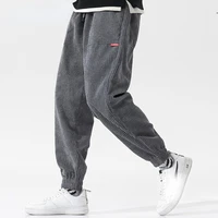 2024 Spring New Casual Loose Corduroy Solid Color Harem Pants Man Pockets All Match Fashion Male Trousers Streetwear Clothes 1
