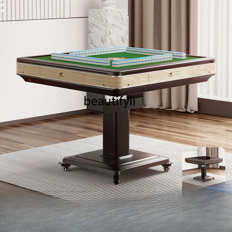

Mahjong Machine Automatic Household Bass Electric Folding Mahjong Table Dining Table Dual-Use Machine Linen