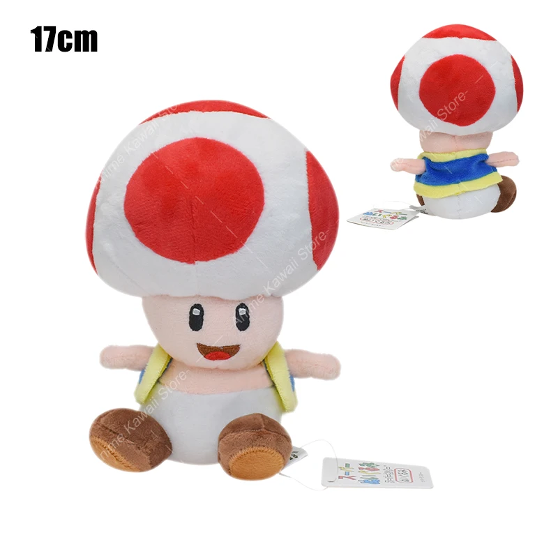 Kawaii Mario Bros Plush Toy Mushroom Toad Toadette Soft Stuffed Doll For Kids