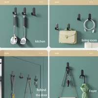 Multi-purpose Wall Organizer Hook Behind-door Key Cloth Hanger Hook Bathroom Robe Towel Holder Rack Kitchen Hardware Shelf Hook 3