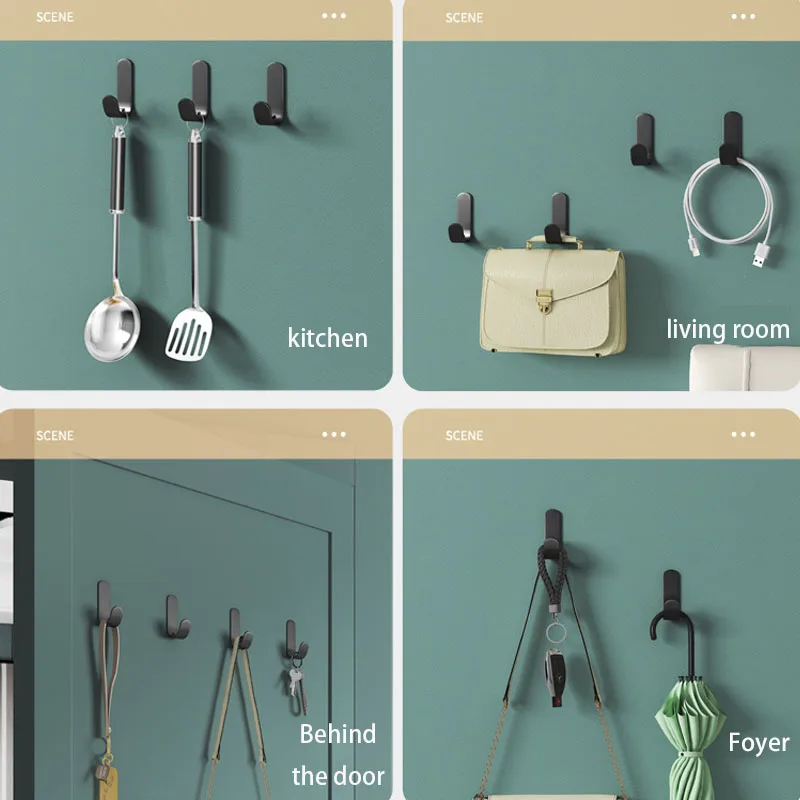 Multi-purpose Wall Organizer Hook Behind-door Key Cloth Hanger Hook Bathroom Robe Towel Holder Rack Kitchen Hardware Shelf Hook 3