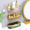 Punch-free Bathroom Shelf Shelves Wall Mounted Shampoo Storage Rack For Kitchen Holder Square Acrylic Bath Organizer Accessories 1