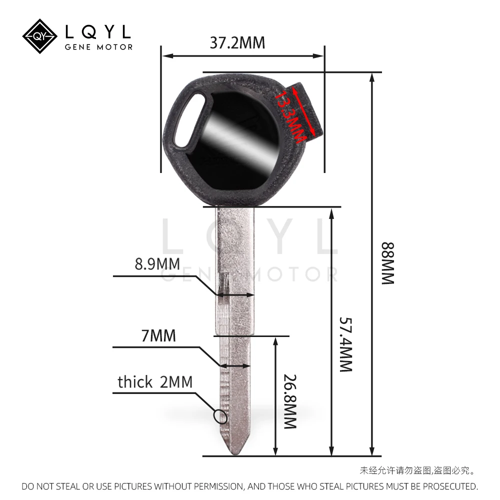 LQYL New Blank Key Motorcycle Replace Uncut Keys For HONDA scooter A magnet Anti-theft lock keys Zoomer DIO Z4 Z125 SCR100 WH110