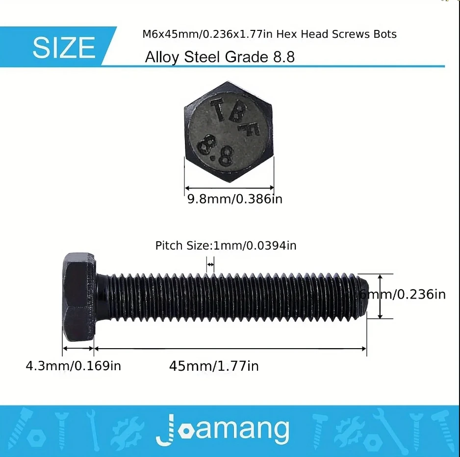 M6 x 45mm-20PCS