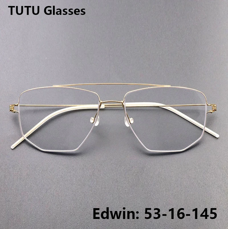 Denmark Men Pilot Pure Titanium Square Glasses Frame Edwin Fashion ...