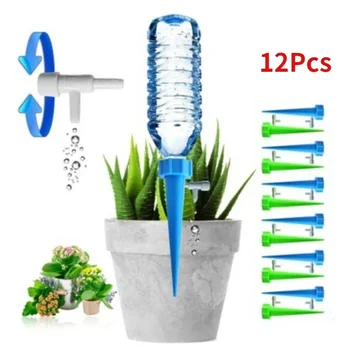 12PCS Auto Drip Irrigation Watering System Self Spike for Flower Plants Garden Plant Flower Automatic Waterer Convenience Tools 2