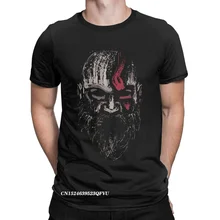 Camisetas creativas de Kratos para hombres, camisas de cuello redondo de algodón puro, God Of War, Harajuku, Tops con estampado gráfico