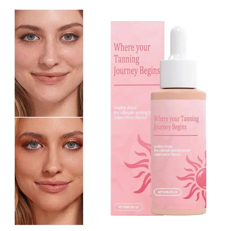 Self Tanning Drops Enhance Skin Melanins Liquid Bronzer Natural Tanner For Face Body Preventing Sunburn Sunless Tanning Product
