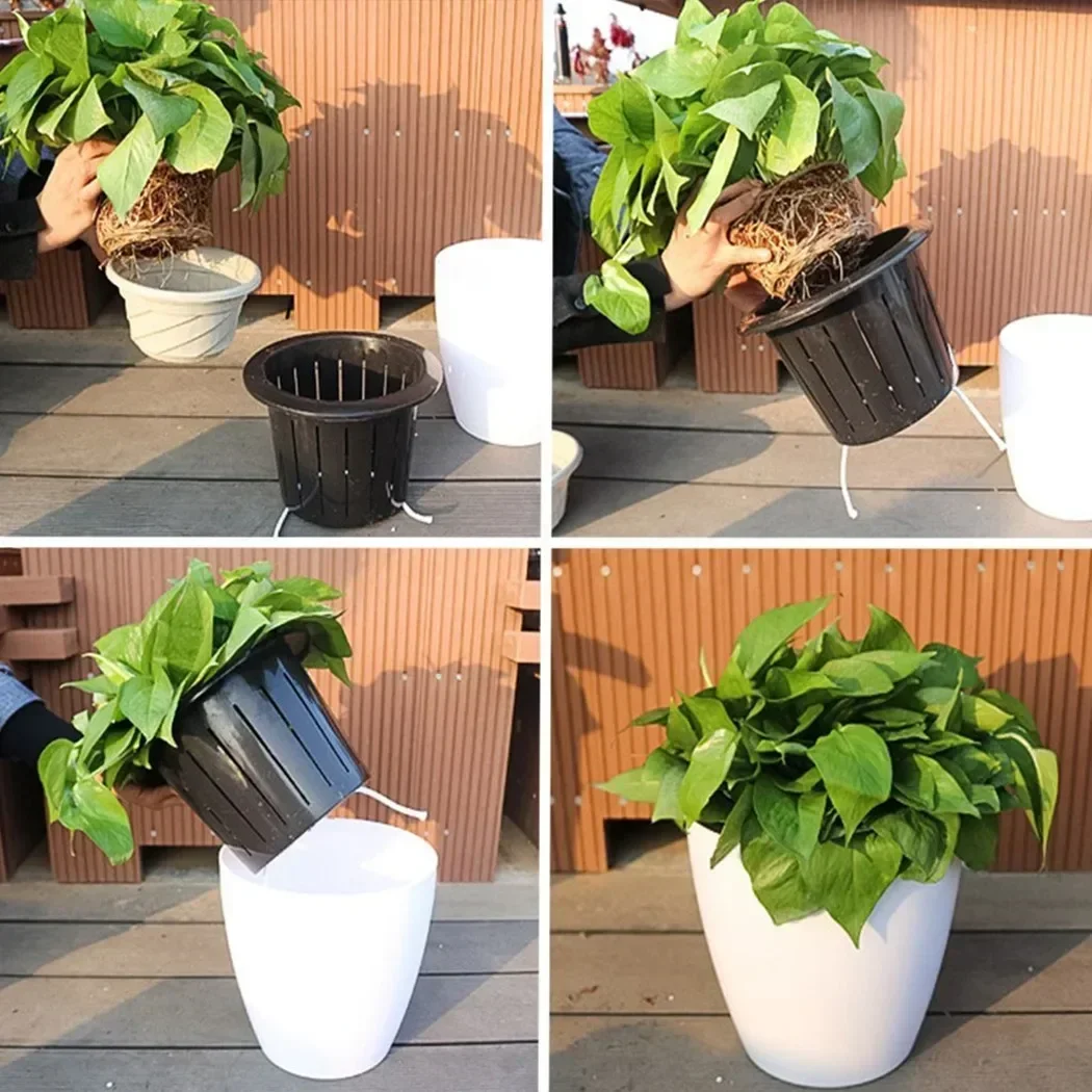 Vanslogreen 3 Vasi Autoirriganti Con Drenaggio – Da 25 A 20 Cm, Per Piante Da Interno/esterno