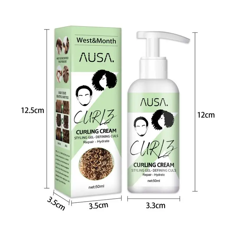 Curl Refiner Cream Quick-Drying Anti Frizz Curl Defining Cream Universal Curly Hair Elastin Refiner For Oily Or Dry