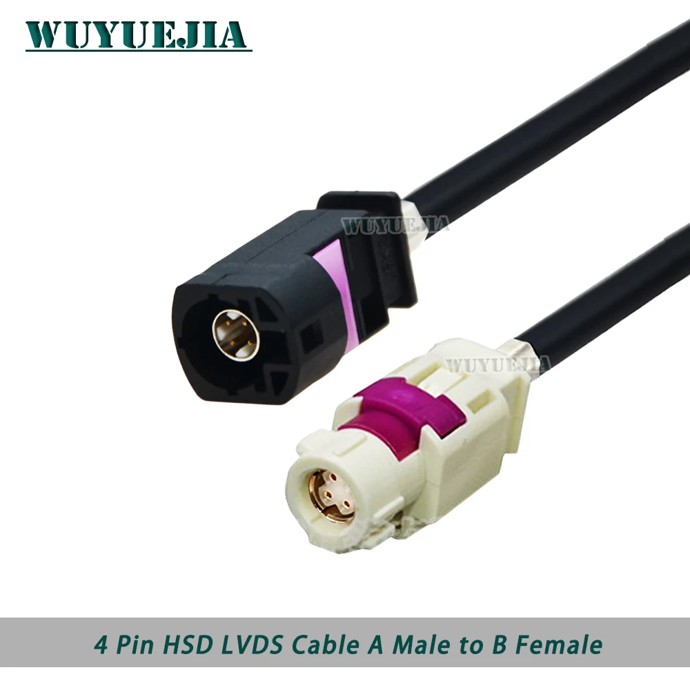 

HSD LVDS 4 Pin Black A Plug to White B Connector for Peugeot Citroen car radio GPS Navigation Display High Speed LVDS HSD Cables