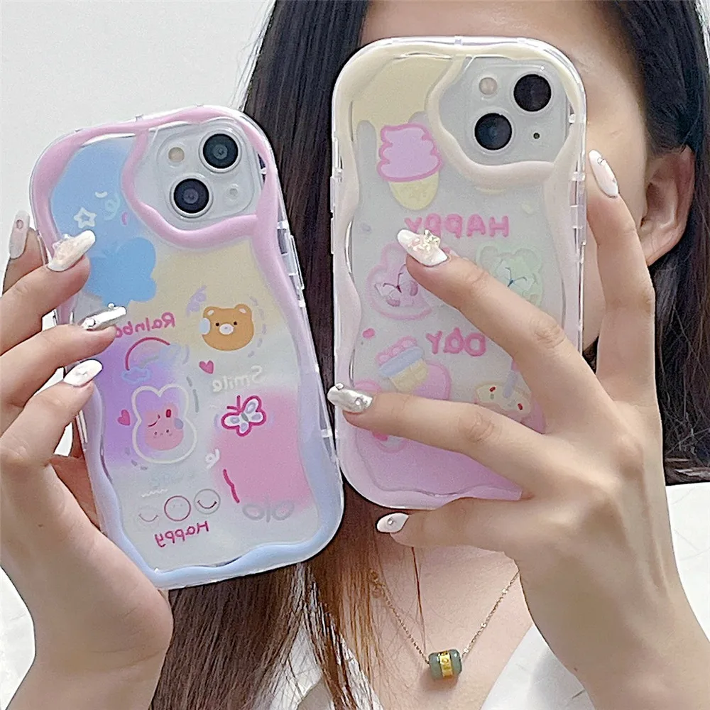 Gradient Butterfly Soft Case with Wavy Edges